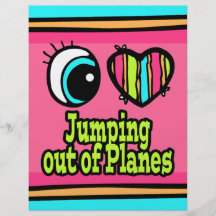Bright Eye Heart I Love Jumping out of Planes Full Colour Flyer