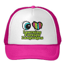 Bright Eye Heart I Love Learning Foreign Languages Mesh Hats