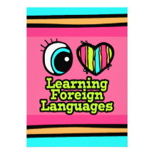 Bright Eye Heart I Love Learning Foreign Languages Personalized Invitations