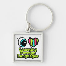 Bright Eye Heart I Love Learning Foreign Languages Key Chains