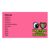 Bright Eye Heart I Love Learning Good Manners Business Card Template