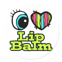 Bright Eye Heart I Love Lip Balm Stickers