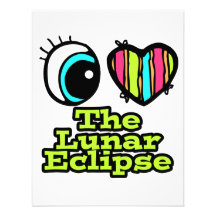 Bright Eye Heart I Love Lunar Eclipse Custom Invitations
