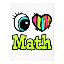 Bright Eye Heart I Love Math Custom Invite