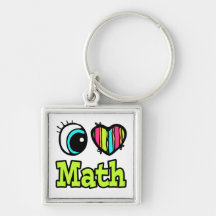 Bright Eye Heart I Love Math Key Chain