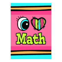 Bright Eye Heart I Love Math Personalized Invites
