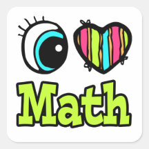 Bright Eye Heart I Love Math Sticker