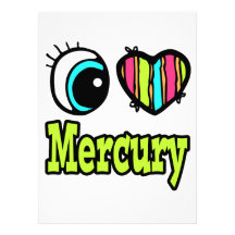 Bright Eye Heart I Love Mercury Custom Invite