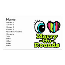 Bright Eye Heart I Love Merry-Go-Rounds Business Card Template
