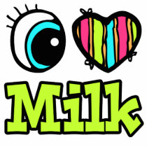 Bright Eye Heart I Love Milk Cut Out
