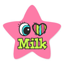 Bright Eye Heart I Love Milk Stickers