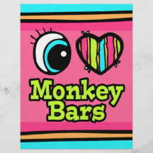 Bright Eye Heart I Love Monkey Bars Flyer Design