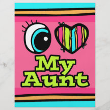 Bright Eye Heart I Love My Aunt Flyer Design