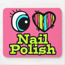 Bright Eye Heart I Love Nail Polish Mousepads