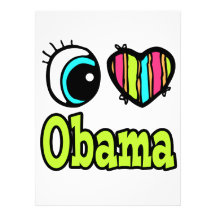 Bright Eye Heart I Love Obama Custom Announcement