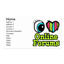 Bright Eye Heart I Love Online Forums Business Card Template