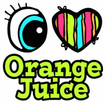 Bright Eye Heart I Love Orange Juice Cut Out