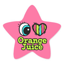 Bright Eye Heart I Love Orange Juice Sticker