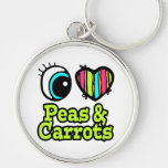 Bright Eye Heart I Love Peas and Carrots Keychains