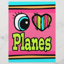 Bright Eye Heart I Love Planes Full Colour Flyer