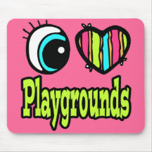 Bright Eye Heart I Love Playgrounds Mousemat