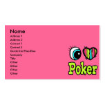 Bright Eye Heart I Love Poker Business Card Template