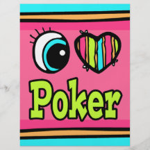 Bright Eye Heart I Love Poker Flyers
