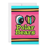 Bright Eye Heart I Love Polar Bears invitations