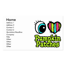 Bright Eye Heart I Love Pumpkin Patches Business Card Templates