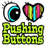 Bright Eye Heart I Love Pushing Buttons photo sculptures