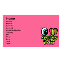 Bright Eye Heart I Love Reaching for the Stars Business Card Template