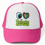 Bright Eye Heart I Love Robots hats