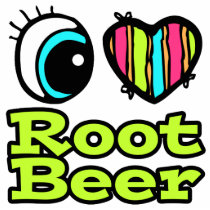 Bright Eye Heart I Love Root Beer Cut Out