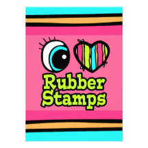 Bright Eye Heart I Love Rubber Stamps Custom Invite