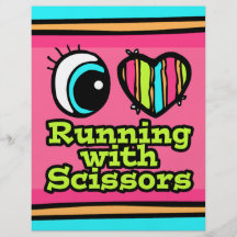 Bright Eye Heart I Love Running With Scissors Personalized Flyer