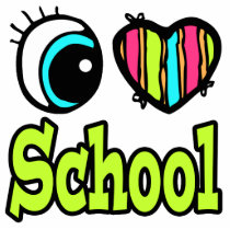 Bright Eye Heart I Love School Photo Sculpture