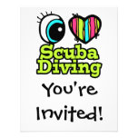 Bright Eye Heart I Love Scuba Diving Personalised Announcement