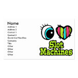 Bright Eye Heart I Love Slot Machines Business Card Template