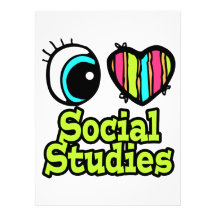 Bright Eye Heart I Love Social Studies Custom Invite