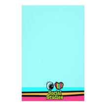 Bright Eye Heart I Love Social Studies Stationery Paper