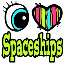 Bright Eye Heart I Love Spaceships Photo Sculpture