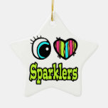Bright Eye Heart I Love Sparklers Christmas Ornament