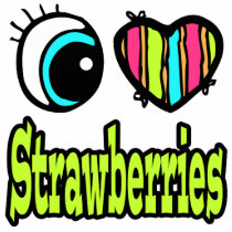 Bright Eye Heart I Love Strawberries Acrylic Cut Outs