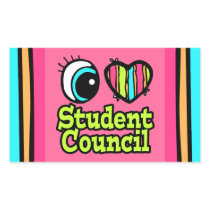 Bright Eye Heart I Love Student Council Stickers