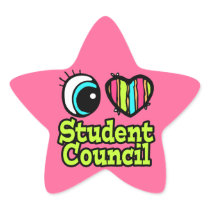 Bright Eye Heart I Love Student Council Star Stickers