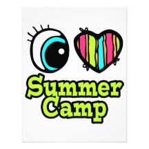 Bright Eye Heart I Love Summer Camp Personalized Announcements