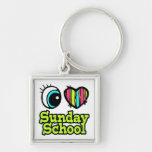 Bright Eye Heart I Love Sunday School Keychain