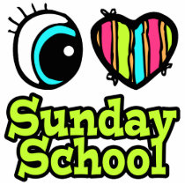 Bright Eye Heart I Love Sunday School Acrylic Cut Outs