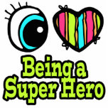Bright Eye Heart I Love Super Hero photo sculptures