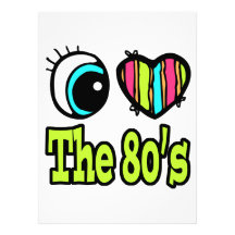 Bright Eye Heart I Love the 80s Personalised Invitation